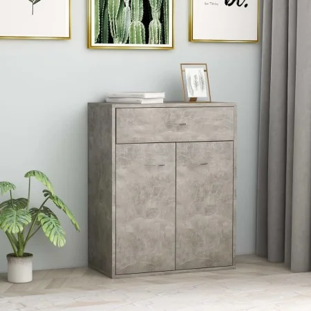 Aparador de madera contrachapada gris hormigón 60x30x75 cm de vidaXL, Aparadores - Ref: Foro24-800715, Precio: 59,29 €, Descu...