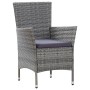 Set de comedor de jardín 7 pzas y cojines ratán sintético gris de vidaXL, Conjuntos de jardín - Ref: Foro24-46021, Precio: 61...