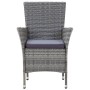 Set de comedor de jardín 7 pzas y cojines ratán sintético gris de vidaXL, Conjuntos de jardín - Ref: Foro24-46021, Precio: 61...