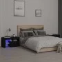 Mesitas de noche con luces LED 2 uds roble negras 70x36,5x40cm de , Mesitas de noche - Ref: Foro24-3152771, Precio: 128,02 €,...