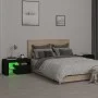 Mesitas de noche con luces LED 2 uds roble negras 70x36,5x40cm de , Mesitas de noche - Ref: Foro24-3152771, Precio: 128,02 €,...
