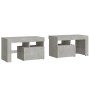 Mesitas de noche con luces LED 2 uds gris hormigón 70x36,5x40cm de , Mesitas de noche - Ref: Foro24-3152773, Precio: 84,76 €,...