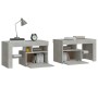 Mesitas de noche con luces LED 2 uds gris hormigón 70x36,5x40cm de , Mesitas de noche - Ref: Foro24-3152773, Precio: 84,76 €,...