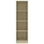 Estantería de 4 niveles contrachapada color roble 40x24x142cm de vidaXL, Librerías y estanterías - Ref: Foro24-800840, Precio...