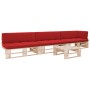 Muebles de palets 4 pzas y cojines madera pino impregnada de , Conjuntos de jardín - Ref: Foro24-3066751, Precio: 416,26 €, D...