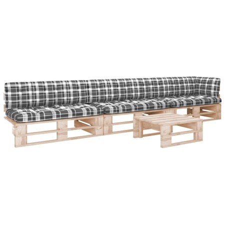 Muebles de palets 4 pzas y cojines madera pino impregnada de , Conjuntos de jardín - Ref: Foro24-3066758, Precio: 419,01 €, D...
