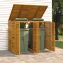 Cobertizo doble para cubo de basura madera acacia 140x89x117 cm de , Soportes para contenedores de residuos - Ref: Foro24-315...