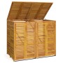 Cobertizo doble para cubo de basura madera acacia 140x89x117 cm de , Soportes para contenedores de residuos - Ref: Foro24-315...