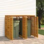 Cobertizo doble para cubo de basura madera acacia 140x89x117 cm de , Soportes para contenedores de residuos - Ref: Foro24-315...