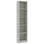 Estantería de 5 niveles contrachapada gris hormigón 40x24x175cm de vidaXL, Librerías y estanterías - Ref: Foro24-800850, Prec...
