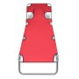 Tumbona plegable de acero con cojín de cabeza acero roja de , Tumbonas - Ref: Foro24-41483, Precio: 62,25 €, Descuento: %