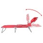 Tumbona plegable de acero con cojín de cabeza acero roja de , Tumbonas - Ref: Foro24-41483, Precio: 62,25 €, Descuento: %