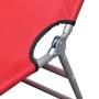 Tumbona plegable de acero con cojín de cabeza acero roja de , Tumbonas - Ref: Foro24-41483, Precio: 62,25 €, Descuento: %