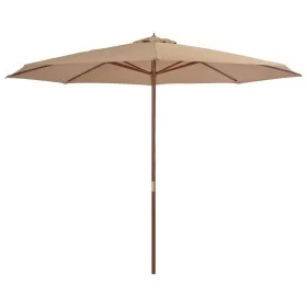 Sombrilla de jardín con palo de madera 350 cm gris topo de , Sombrillas - Ref: Foro24-44530, Precio: 124,87 €, Descuento: %