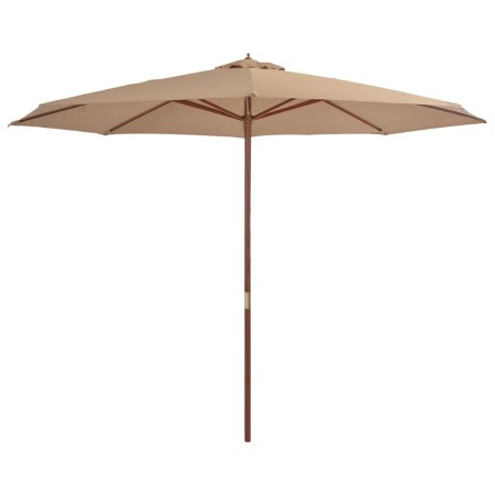Sombrilla de jardín con palo de madera 350 cm gris topo de , Sombrillas - Ref: Foro24-44530, Precio: 133,18 €, Descuento: %
