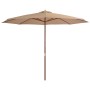 Sombrilla de jardín con palo de madera 350 cm gris topo de , Sombrillas - Ref: Foro24-44530, Precio: 133,18 €, Descuento: %