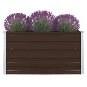 Jardinera elevada de acero galvanizado marrón 100x100x45 cm de vidaXL, Maceteros y jardineras - Ref: Foro24-47023, Precio: 47...