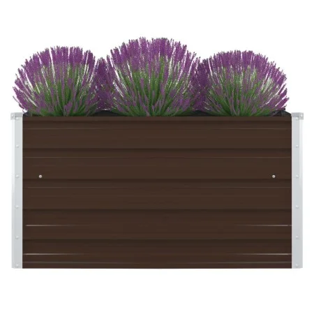 Jardinera elevada de acero galvanizado marrón 100x100x45 cm de vidaXL, Maceteros y jardineras - Ref: Foro24-47023, Precio: 47...