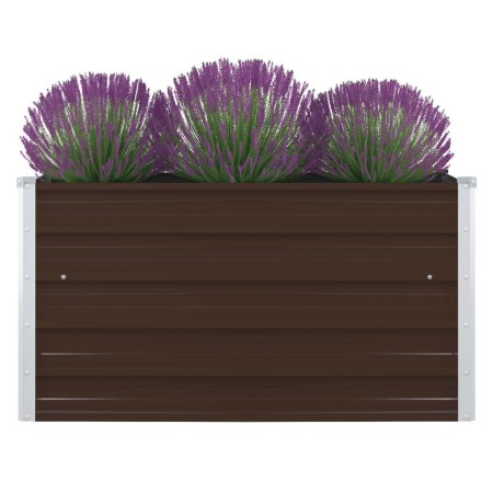 Jardinera elevada de acero galvanizado marrón 100x100x45 cm de vidaXL, Maceteros y jardineras - Ref: Foro24-47023, Precio: 52...