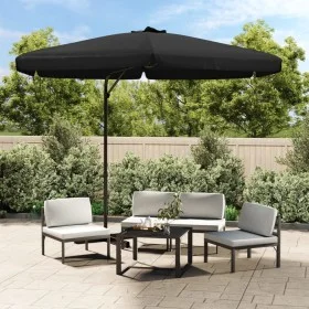 Sombrilla de jardín con palo de acero negro 300 cm de , Sombrillas - Ref: Foro24-47318, Precio: 111,62 €, Descuento: %