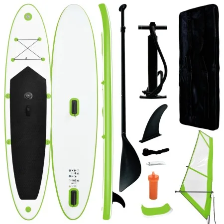 Tabla de paddle surf inflable con vela verde y blanca de , Paddleboards - Ref: Foro24-92735, Precio: 624,69 €, Descuento: %