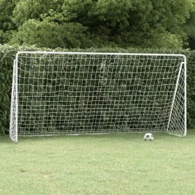 Soccer goal with white steel net 366x122x182 cm by , soccer goals - Ref: Foro24-93371, Price: 89,42 €, Discount: %