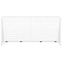 Portería de fútbol con red acero blanco 366x122x182 cm de , Porterías de fútbol - Ref: Foro24-93371, Precio: 93,53 €, Descuen...