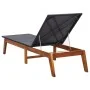 Tumbona de madera maciza de acacia y ratán sintético de vidaXL, Tumbonas - Ref: Foro24-46031, Precio: 141,23 €, Descuento: %
