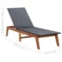 Tumbona de madera maciza de acacia y ratán sintético de vidaXL, Tumbonas - Ref: Foro24-46031, Precio: 141,23 €, Descuento: %