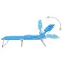 Folding lounger with head cushion turquoise blue steel by , Loungers - Ref: Foro24-310332, Price: 64,99 €, Discount: %