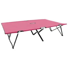 Tumbona doble plegable acero rosa de , Tumbonas - Ref: Foro24-310353, Precio: 112,57 €, Descuento: %