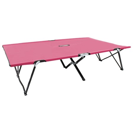 Tumbona doble plegable acero rosa de , Tumbonas - Ref: Foro24-310353, Precio: 109,81 €, Descuento: %