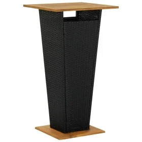Mesa alta ratán sintético y madera de acacia negro 60x60x110 cm de , Mesas de jardín - Ref: Foro24-313463, Precio: 151,44 €, ...