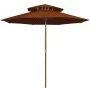 Sombrilla de dos pisos palo de madera terracota 270 cm de , Sombrillas - Ref: Foro24-313765, Precio: 94,13 €, Descuento: %
