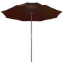 Sombrilla de dos pisos palo de madera terracota 270 cm de , Sombrillas - Ref: Foro24-313765, Precio: 96,00 €, Descuento: %