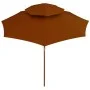 Sombrilla de dos pisos palo de madera terracota 270 cm de , Sombrillas - Ref: Foro24-313765, Precio: 94,13 €, Descuento: %