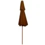 Sombrilla de dos pisos palo de madera terracota 270 cm de , Sombrillas - Ref: Foro24-313765, Precio: 94,13 €, Descuento: %