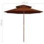 Sombrilla de dos pisos palo de madera terracota 270 cm de , Sombrillas - Ref: Foro24-313765, Precio: 96,00 €, Descuento: %