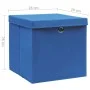 Cajas de almacenaje con tapas 10 uds azul 28x28x28 cm de , Cestas para almacenaje - Ref: Foro24-325198, Precio: 60,03 €, Desc...