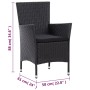 Set comedor de jardín 7 piezas y cojines ratán sintético negro de vidaXL, Conjuntos de jardín - Ref: Foro24-46024, Precio: 62...