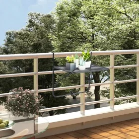 Black steel balcony table 60x40 cm by , Garden tables - Ref: Foro24-325924, Price: 39,99 €, Discount: %