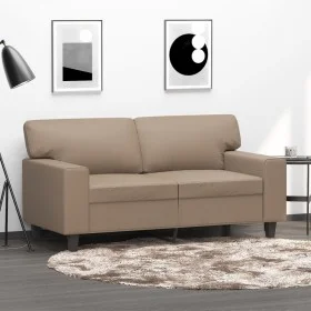 Sofá de 2 plazas de cuero sintético color capuchino 120 cm de , Sofás - Ref: Foro24-359416, Precio: 222,33 €, Descuento: %