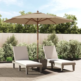 Sombrilla de jardín con poste de madera gris taupé 299x240 cm de , Sombrillas - Ref: Foro24-363170, Precio: 86,53 €, Descuent...