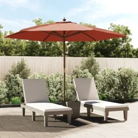 Gartenschirm mit Terrakotta-Holzstange 299 x 240 cm von , Sonnenschirme - Ref: Foro24-363172, Preis: 74,97 €, Rabatt: %