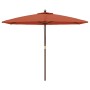 Sombrilla de jardín con poste de madera terracota 299x240 cm de , Sombrillas - Ref: Foro24-363172, Precio: 80,48 €, Descuento: %