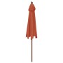 Sombrilla de jardín con poste de madera terracota 299x240 cm de , Sombrillas - Ref: Foro24-363172, Precio: 80,48 €, Descuento: %