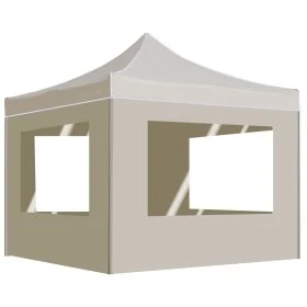 Carpa plegable profesional con paredes aluminio crema 3x3 m de , Carpas y cenadores - Ref: Foro24-45486, Precio: 246,04 €, De...