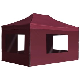 Carpa plegable profesional y paredes aluminio rojo tinto 4,5x3m de , Carpas y cenadores - Ref: Foro24-45499, Precio: 268,24 €...