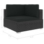 Set de sofás de jardín 3 piezas y cojines ratán sintético negro de vidaXL, Conjuntos de jardín - Ref: Foro24-47267, Precio: 3...