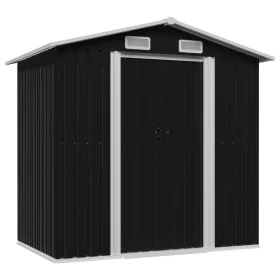 Caseta de jardín de acero gris antracita 204x132x186 cm de vidaXL, Cobertizos - Ref: Foro24-47028, Precio: 220,76 €, Descuent...